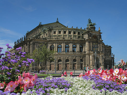 Foto Semperoper mit Blumen